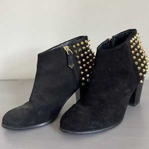 Zara Woman Black Gold Studded Booties